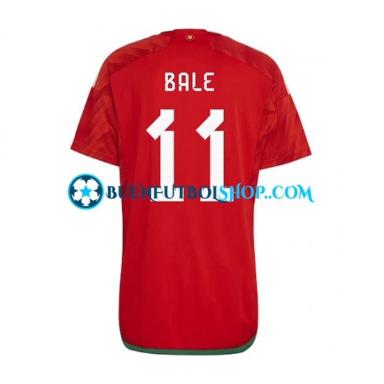 Camiseta de Fútbol Gales Bale 11 World Cup 2022 Primera Equipación Manga Corta Hombre