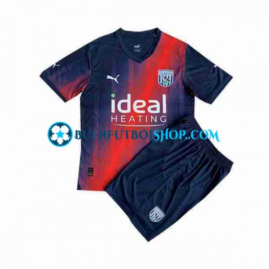 Camiseta de Fútbol West Bromwich Albion 2023-2024 Tercera Equipación Manga Corta Niño