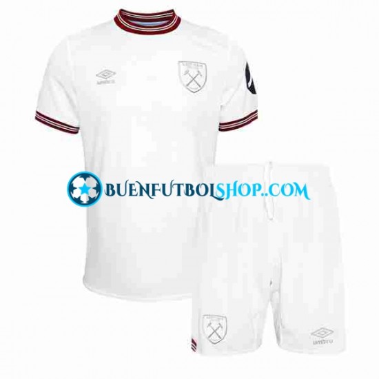 Camiseta de Fútbol West Ham United 2023-2024 Segunda Equipación Manga Corta Niño