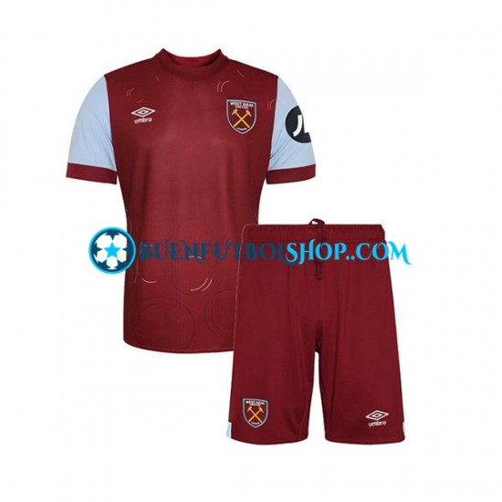 Camiseta de Fútbol West Ham United 2023-2024 Primera Equipación Manga Corta Niño