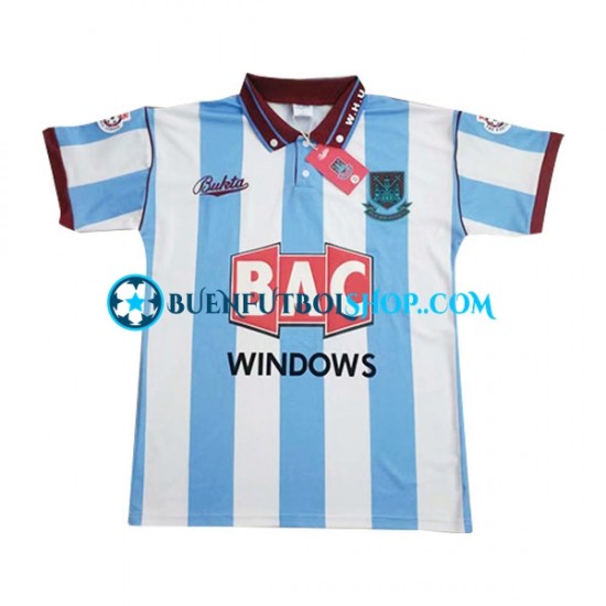 Camiseta de Fútbol West Ham United Retro 1991-1992 Segunda Equipación Manga Corta Hombre