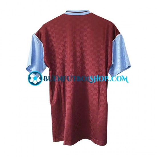 Camiseta de Fútbol West Ham United Retro 1989-1990 Primera Equipación Manga Corta Hombre