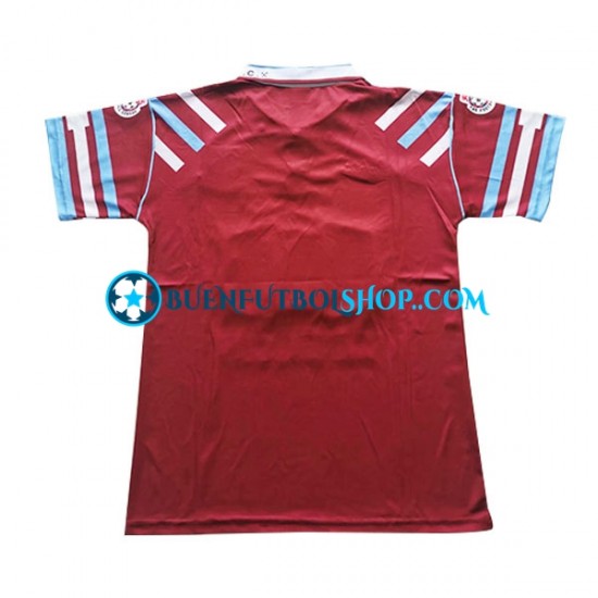 Camiseta de Fútbol West Ham United Retro 1991-1992 Primera Equipación Manga Corta Hombre