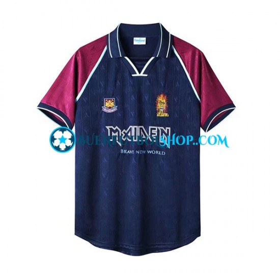 Camiseta de Fútbol West Ham United Retro Iron Maiden 1999 Primera Equipación Manga Corta Hombre