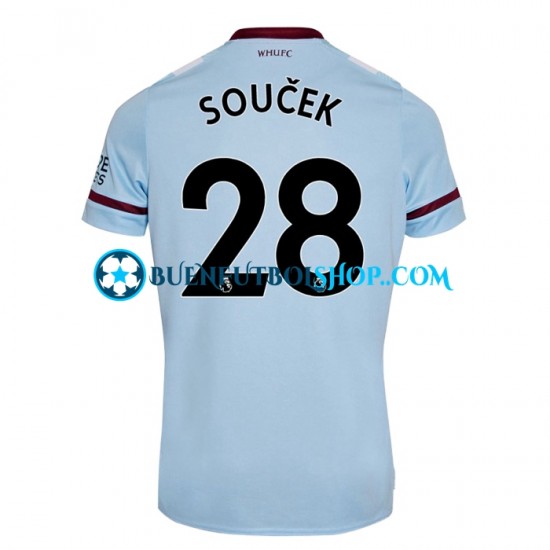 Camiseta de Fútbol West Ham United Tomas Soucek 28 2021-2022 Segunda Equipación Manga Corta Hombre