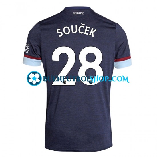 Camiseta de Fútbol West Ham United Tomas Soucek 28 2021-2022 Tercera Equipación Manga Corta Hombre