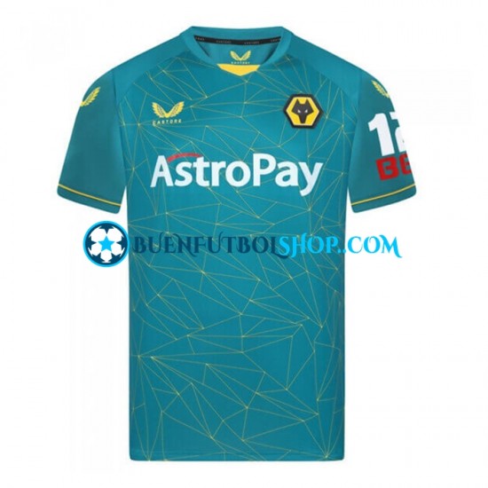 Camiseta de Fútbol Wolverhampton Wanderers 2022-2023 Segunda Equipación Manga Corta Hombre