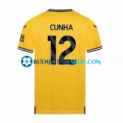 Camiseta de Fútbol Wolverhampton Wanderers CUNHA 12 2023-2024 Primera Equipación Manga Corta Hombre