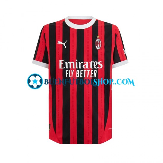 Camiseta de Fútbol AC Milan 2024-2025 Primera Equipación Manga Corta Hombre