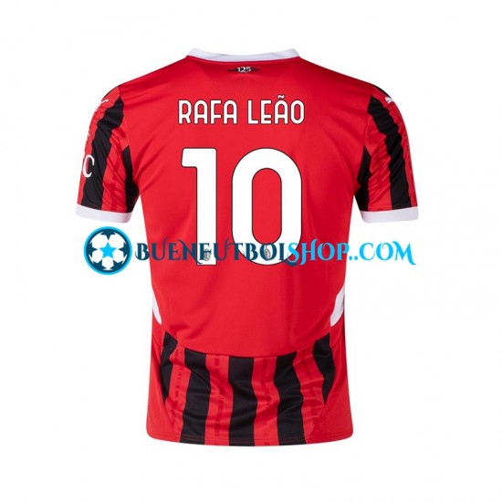 Camiseta de Fútbol AC Milan RAFA LEAO 10 2024-2025 Primera Equipación Manga Corta Hombre