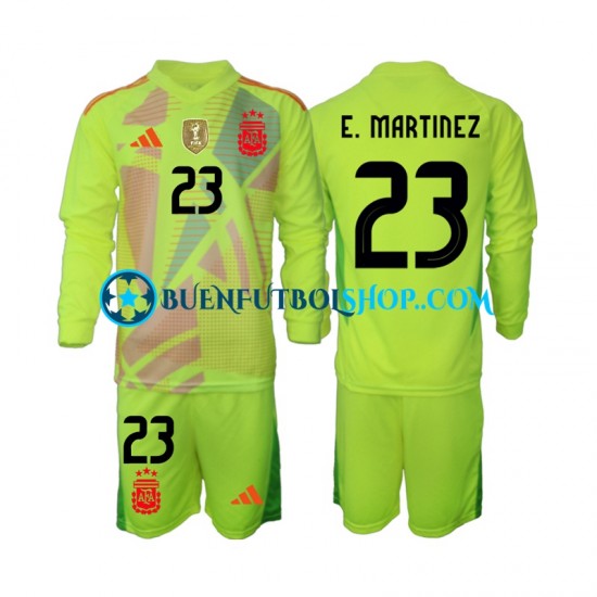 Camiseta de Fútbol Argentina Portero Emiliano Martinez 23 2024 Segunda Equipación Manga Larga Niño