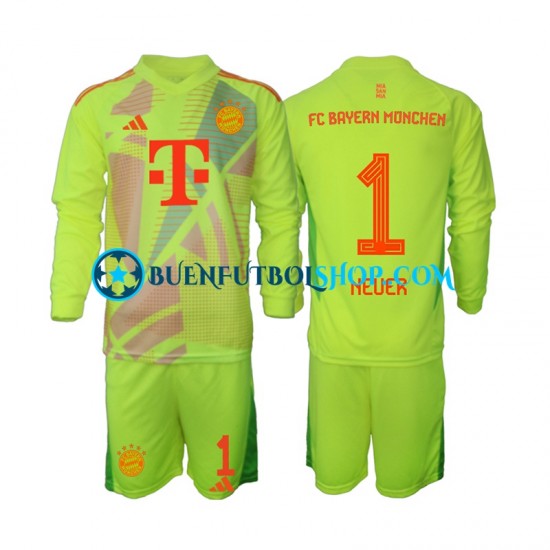 Camiseta de Fútbol Bayern de Múnich Portero Manuel Neuer 1 2024-2025 Primera Equipación Manga Larga Niño