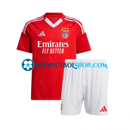 Camiseta de Fútbol Benfica 2024-2025 Primera Equipación Rojo Manga Corta Niño