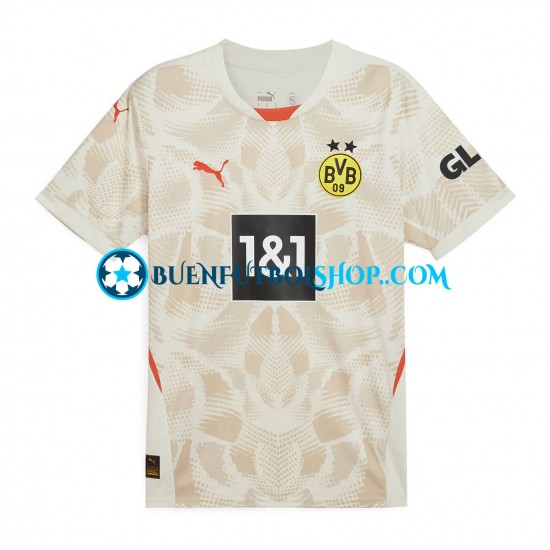 Camiseta de Fútbol Borussia Dortmund Portero 2024-2025 Segunda Equipación Manga Corta Hombre