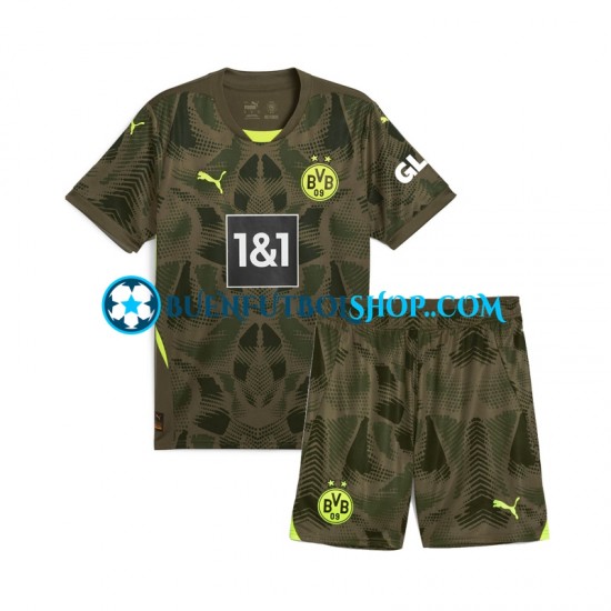 Camiseta de Fútbol Borussia Dortmund Portero 2024-2025 Primera Equipación Manga Corta Niño