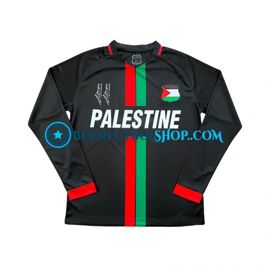 Camiseta de Fútbol Club Deportivo Palestino Center Stripre 2024-2025 Primera Equipación Manga Larga Hombre