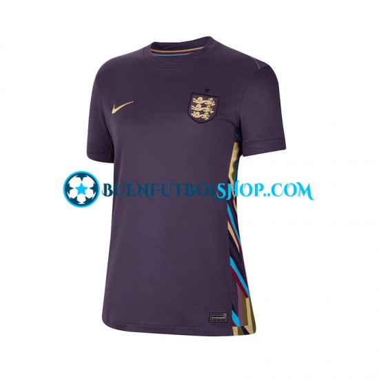 Camiseta de Fútbol Inglaterra Euro 2024 Segunda Equipación Manga Corta para Mujer