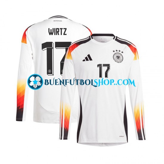 Camiseta de Fútbol Alemania Florian Wirtz 17 Euro 2024 Primera Equipación Manga Larga Hombre