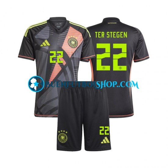 Camiseta de Fútbol Alemania Portero Ter Stegen 22 Euro 2024 Primera Equipación Manga Corta Niño