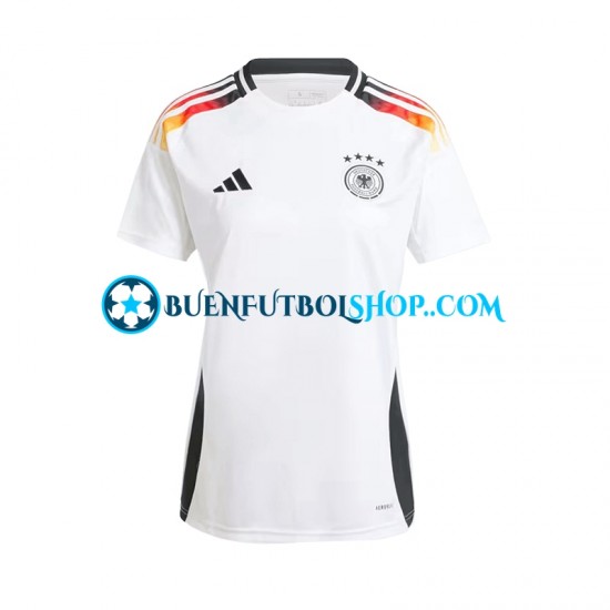 Camiseta de Fútbol Alemania Euro 2024 Primera Equipación Manga Corta para Mujer