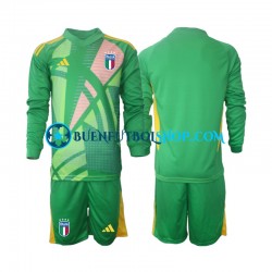 Camiseta de Fútbol Italia Portero Euro 2024 Segunda Equipación Manga Larga Niño Camiseta de Fútbol Italia Portero Euro 2024 Segunda Equipación Manga Larga Niño