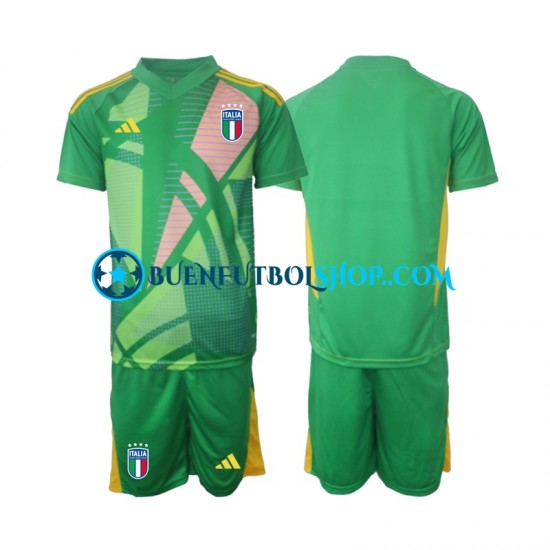 Camiseta de Fútbol Italia Portero Euro 2024 Segunda Equipación Manga Corta Niño