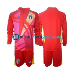 Camiseta de Fútbol Italia Portero Euro 2024 Tercera Equipación Rojo Manga Larga Niño Camiseta de Fútbol Italia Portero Euro 2024 Tercera Equipación Rojo Manga Larga Niño
