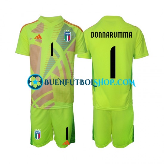 Camiseta de Fútbol Italia Portero Donnarumma 1 Euro 2024 Primera Equipación Manga Corta Niño