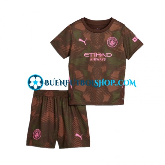 Camiseta de Fútbol Manchester City Portero 2024-2025 Primera Equipación Manga Corta Niño