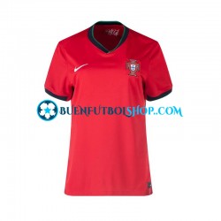 Camiseta de Fútbol Portugal Euro 2024 Primera Equipación Manga Corta para Mujer