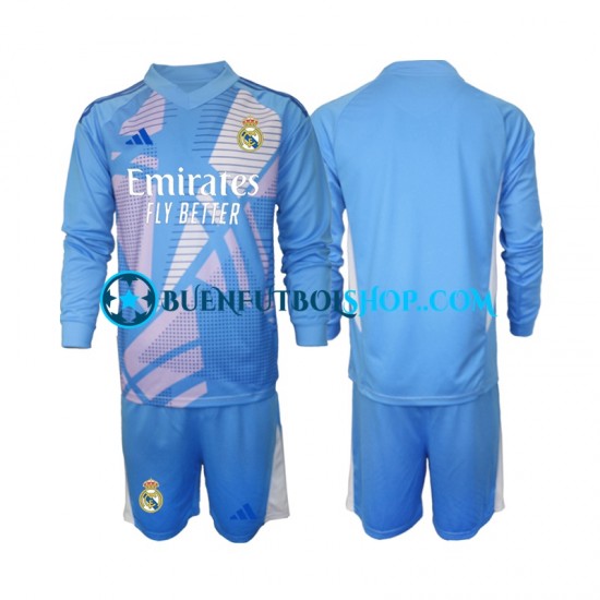 Camiseta de Fútbol Real Madrid Portero 2024-2025 Primera Equipación Manga Larga Niño