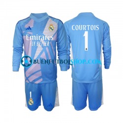 Camiseta de Fútbol Real Madrid Portero Thibaut Courtois 1 2024-2025 Primera Equipación Manga Larga Niño