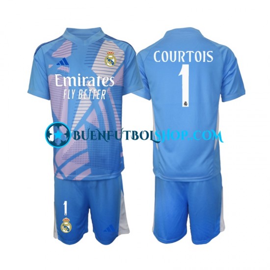 Camiseta de Fútbol Real Madrid Portero Thibaut Courtois 1 2024-2025 Primera Equipación Manga Corta Niño