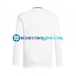 Camiseta de Fútbol Real Madrid 2024-2025 Primera Equipación Blanco Manga Larga Hombre