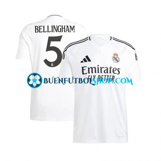 Camiseta de Fútbol Real Madrid Jude Bellingham 5 2024-2025 Primera Equipación Manga Corta Hombre