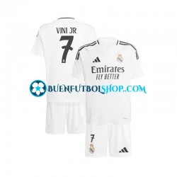 Camiseta de Fútbol Real Madrid Vinicius Junior 7 2024-2025 Primera Equipación Blanco Manga Corta Niño Camiseta de Fútbol Real Madrid Vinicius Junior 7 2024-2025 Primera Equipación Blanco Manga Corta Niño