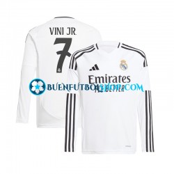 Camiseta de Fútbol Real Madrid Vinicius Junior 7 2024-2025 Primera Equipación Blanco Manga Larga Hombre Camiseta de Fútbol Real Madrid Vinicius Junior 7 2024-2025 Primera Equipación Blanco Manga Larga Hombre