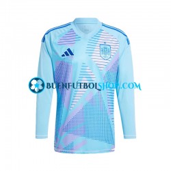 Camiseta de Fútbol España Portero Euro 2024 Segunda Equipación Azul Manga Larga Hombre Camiseta de Fútbol España Portero Euro 2024 Segunda Equipación Azul Manga Larga Hombre