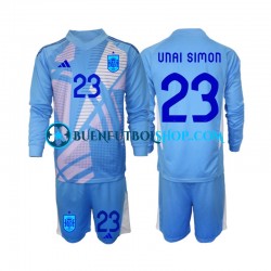 Camiseta de Fútbol España Portero Unai Simon 23 Euro 2024 Primera Equipación Manga Larga Niño Camiseta de Fútbol España Portero Unai Simon 23 Euro 2024 Primera Equipación Manga Larga Niño