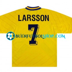 Camiseta de Fútbol Suecia Henrik Larsson 7 Retro 1994 Primera Equipación Manga Corta Hombre