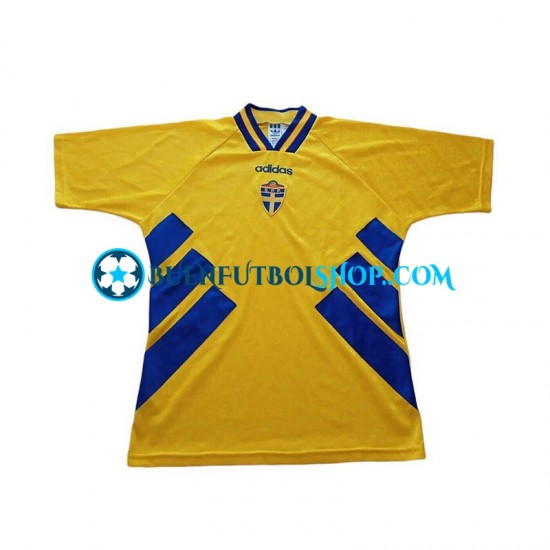 Camiseta de Fútbol Suecia Retro 1994 Primera Equipación Manga Corta Hombre