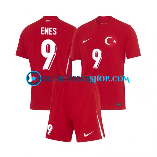 Camiseta de Fútbol Turquía Enes Unal 9 Euro 2024 Segunda Equipación Manga Corta Niño