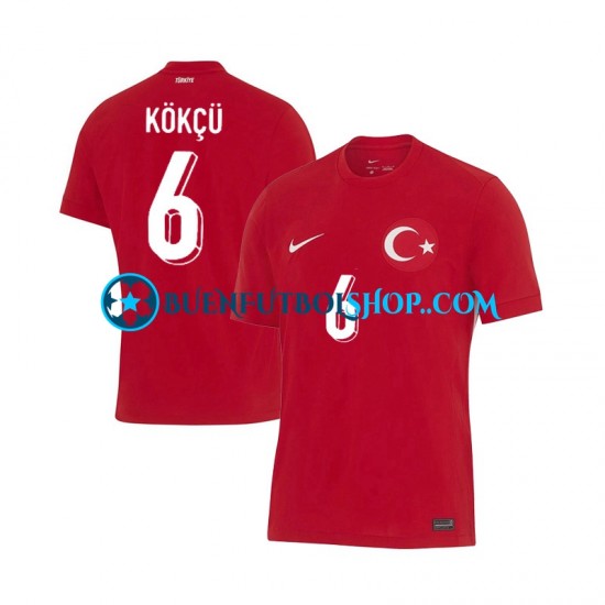 Camiseta de Fútbol Turquía Orkun Kokcu 6 Euro 2024 Segunda Equipación Manga Corta Hombre