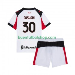 Camiseta de Fútbol AC Milan Ardon Jashari 30 2025-2026 Segunda Equipación Manga Corta Niño