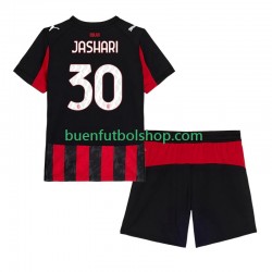 Camiseta de Fútbol AC Milan Ardon Jashari 30 2025-2026 Primera Equipación Manga Corta Niño