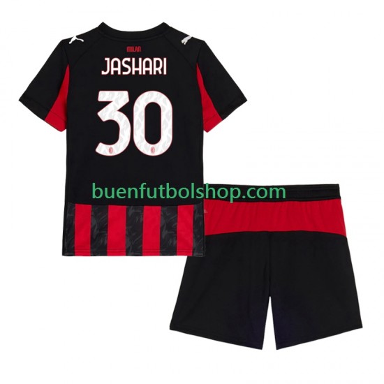 Camiseta de Fútbol AC Milan Ardon Jashari 30 2025-2026 Primera Equipación Manga Corta Niño