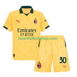 Camiseta de Fútbol AC Milan Ardon Jashari 30 2025-2026 Tercera Equipación Manga Corta Niño