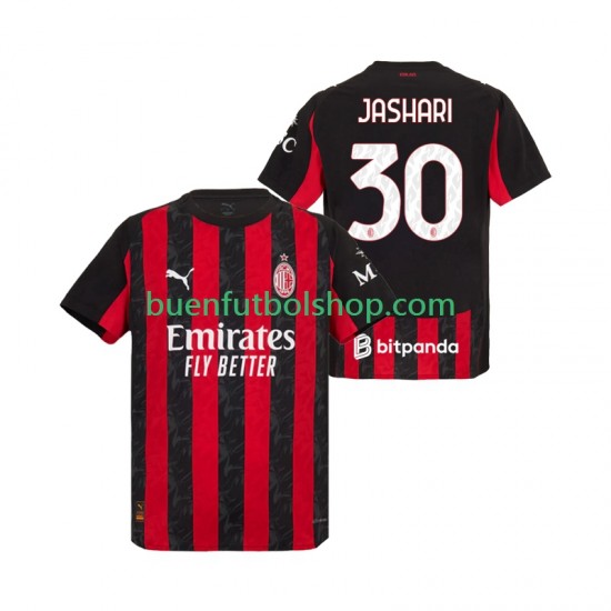Camiseta de Fútbol AC Milan Ardon Jashari 30 2025-2026 Primera Equipación Manga Corta Hombre