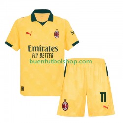 Camiseta de Fútbol AC Milan Christian Pulisic 11 2025-2026 Tercera Equipación Manga Corta Niño