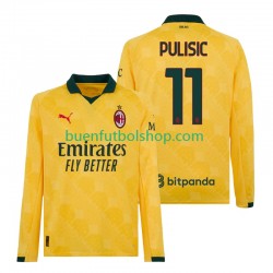 Camiseta de Fútbol AC Milan Christian Pulisic 11 2025-2026 Tercera Equipación Manga Larga Hombre